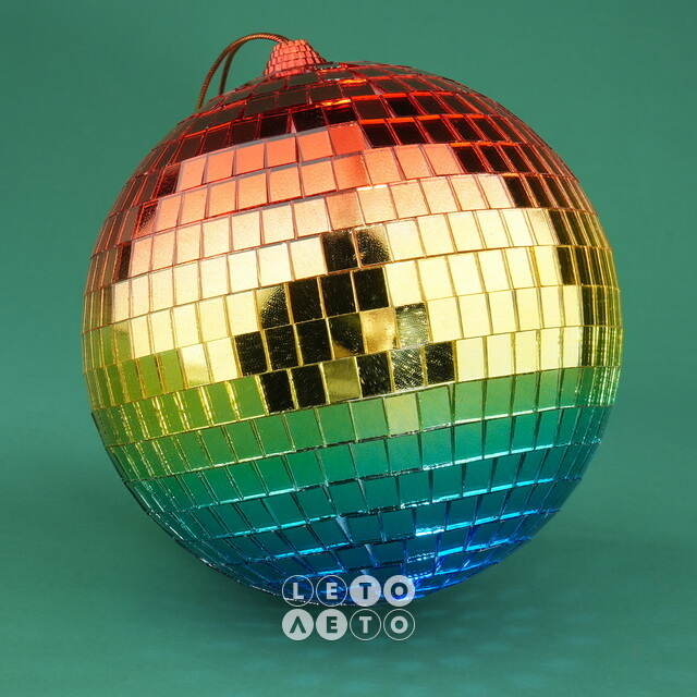 Зеркальный Диско-шар Rainbow Blue 15 см Winter Deco