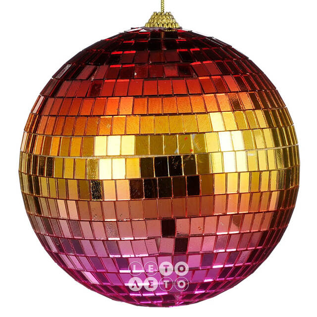 Зеркальный Диско-шар Rainbow Pink 15 см Winter Deco