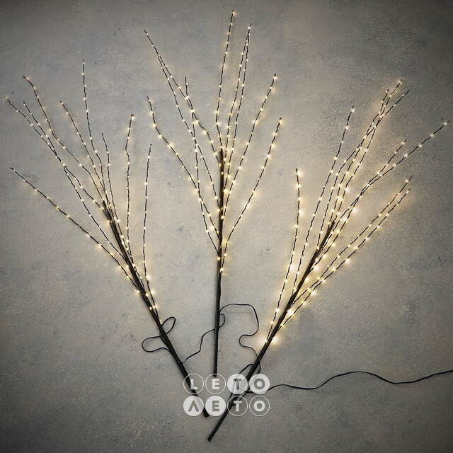 Набор светящихся веток Luminoso Bosque 100 см, 480 теплых белых LED ламп, 3 шт, таймер, IP44 Edelman
