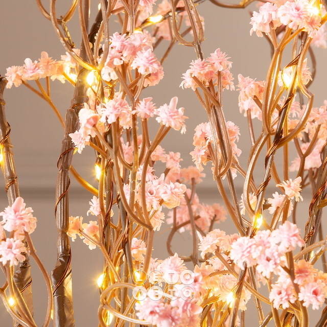 Набор светящихся веток Arbre a Fleurs 100 см розовые, 45 теплых белых LED ламп, 3 шт, IP44 Edelman