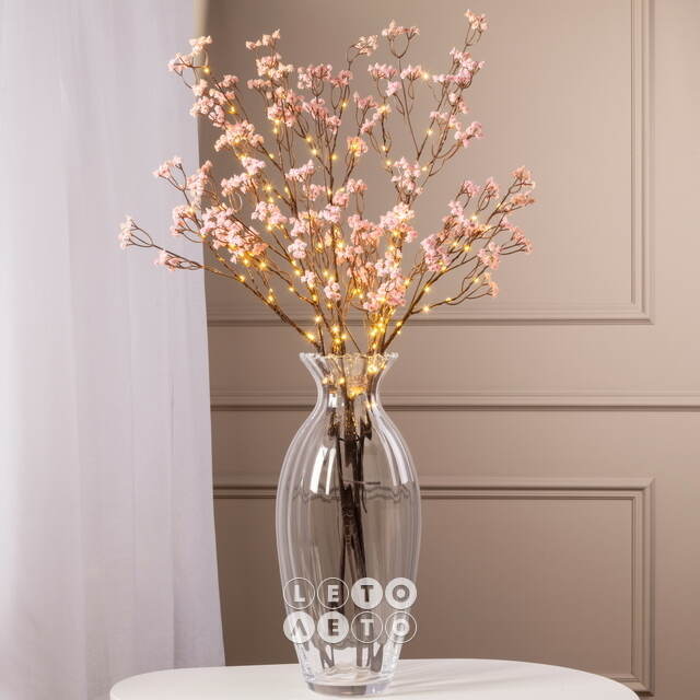 Набор светящихся веток Arbre a Fleurs 100 см розовые, 45 теплых белых LED ламп, 3 шт, IP44 Edelman