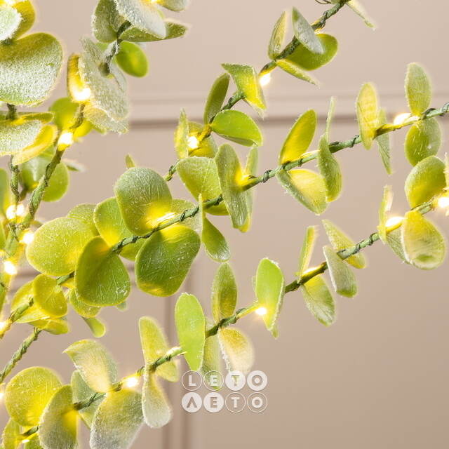 Набор светящихся веток Эвкалипт Callisia 90 см, 50 теплых белых LED ламп, 3 шт, IP44 Edelman