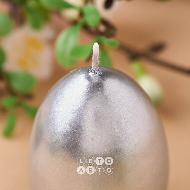 Пасхальная свеча Яйцо Silver 7 см Омский Свечной