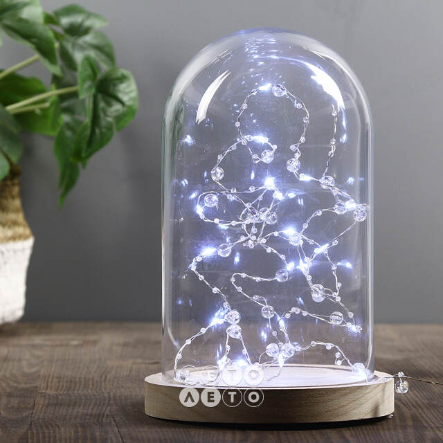 Светодиодная гирлянда на батарейках Льдинки, 2 м, 20 холодных белых LED ламп, серебряная проволока, контроллер, IP20 Serpantin