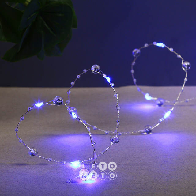 Светодиодная гирлянда на батарейках Льдинки, 2 м, 20 голубых LED ламп, серебряная проволока, контроллер, IP20 Serpantin