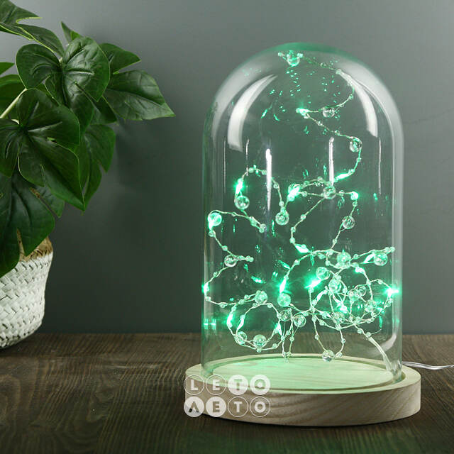Светодиодная гирлянда на батарейках Льдинки, 2 м, 20 зеленых LED ламп, серебряная проволока, контроллер, IP20 Serpantin