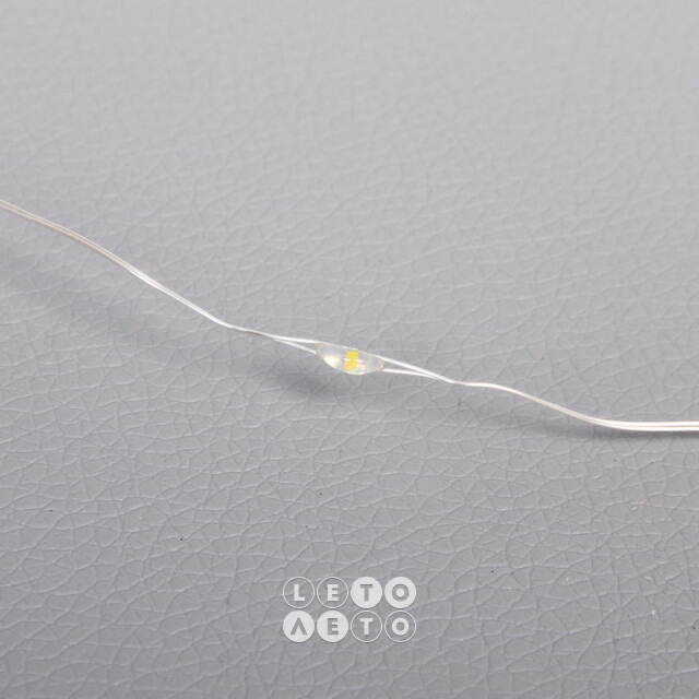 Светодиодная гирлянда на батарейках Теплый Свет, 10 ламп, теплые белые LED, серебряная проволока, контроллер, IP20 Serpantin