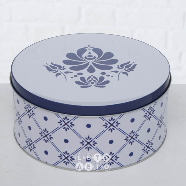 Набор металлических банок для хранения Royal Delft 14-20 см, 3 шт Boltze