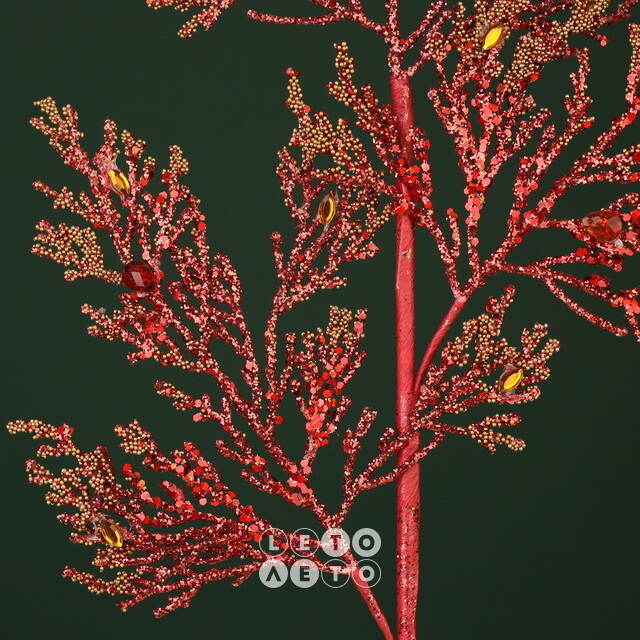 Декоративная ветка Januar Agnellis 63 см бургунди Winter Deco