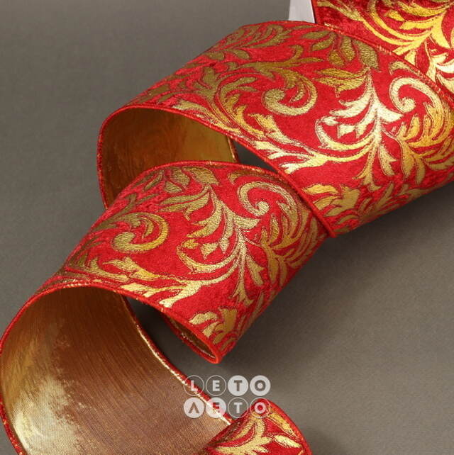 Декоративная лента Opera 457*10 см красная Winter Deco