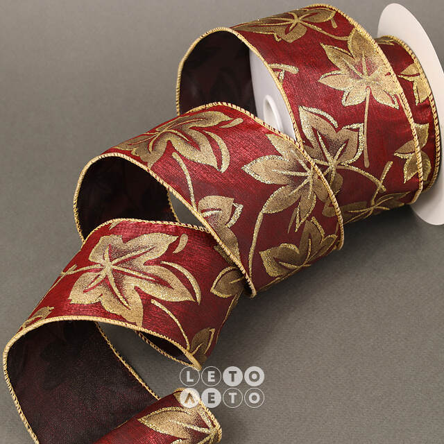 Декоративная лента Traunsee Leaf 457*6 см Winter Deco