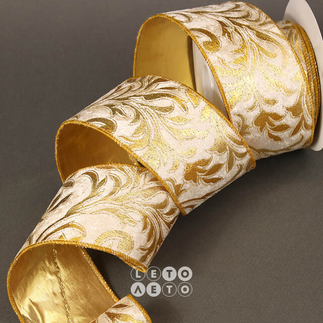 Декоративная лента Opera 457*6 см молочная Winter Deco