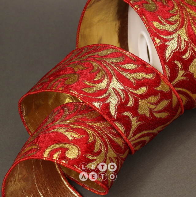 Декоративная лента Opera 457*6 см красная Winter Deco