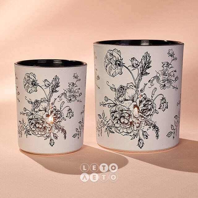 Набор стеклянных подсвечников De Fleurs: Peony 8-10 см, 2 шт Boltze