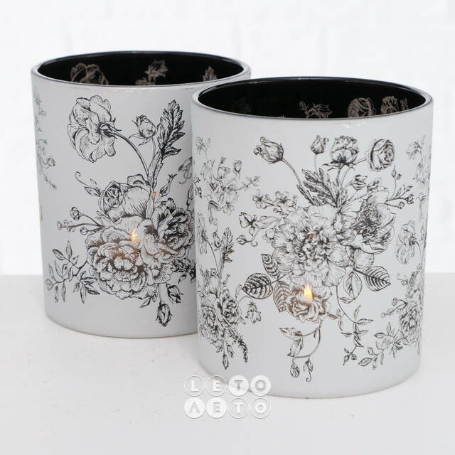 Набор стеклянных подсвечников De Fleurs: Rosette 8-10 см, 2 шт Boltze