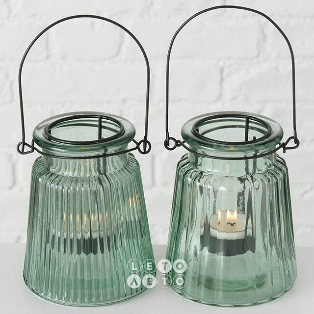 Подвесной стеклянный подсвечник Laurenia 12 см, 2 шт Boltze