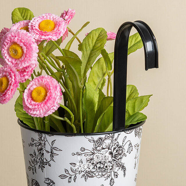 Подвесное кашпо-ведерко для балкона De Fleurs 24*19 см, металл Boltze