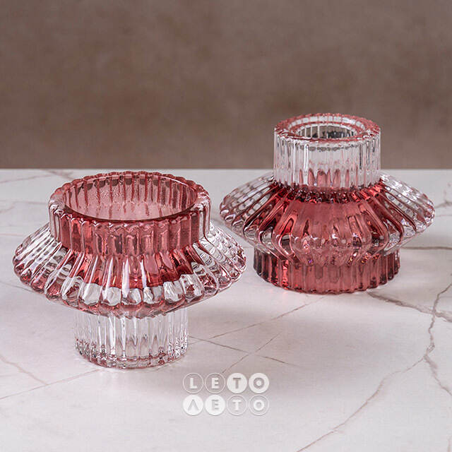Стеклянный подсвечник Prezioso Rose 6 см, двусторонний Boltze (Больтце)