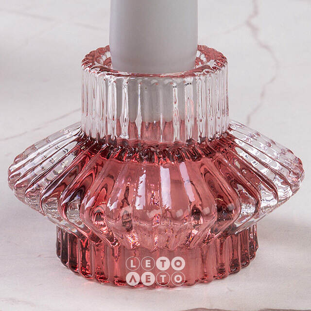 Стеклянный подсвечник Prezioso Rose 6 см, двусторонний Boltze (Больтце)