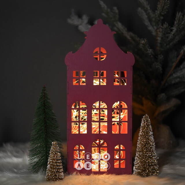 Декоративный домик Амстердам 37 см сливовый Christmas Apple