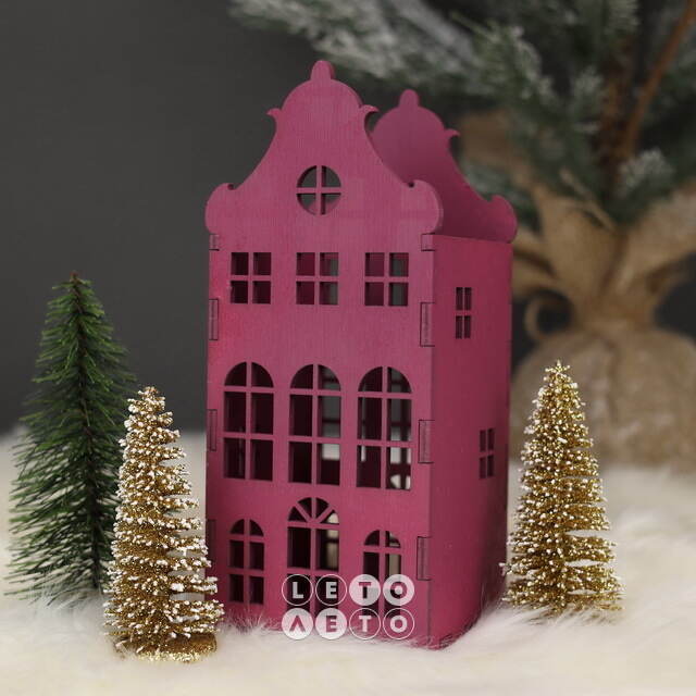 Декоративный домик Амстердам 20 см сливовый Christmas Apple