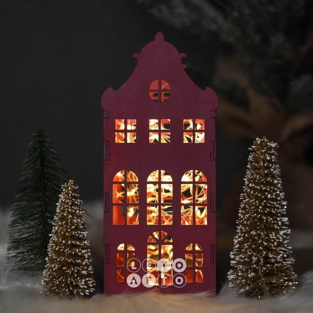 Декоративный домик Амстердам 20 см сливовый Christmas Apple