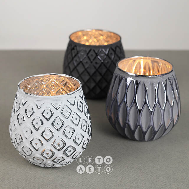 Набор стеклянных подсвечников Furfrida 9 см, 3 шт Boltze