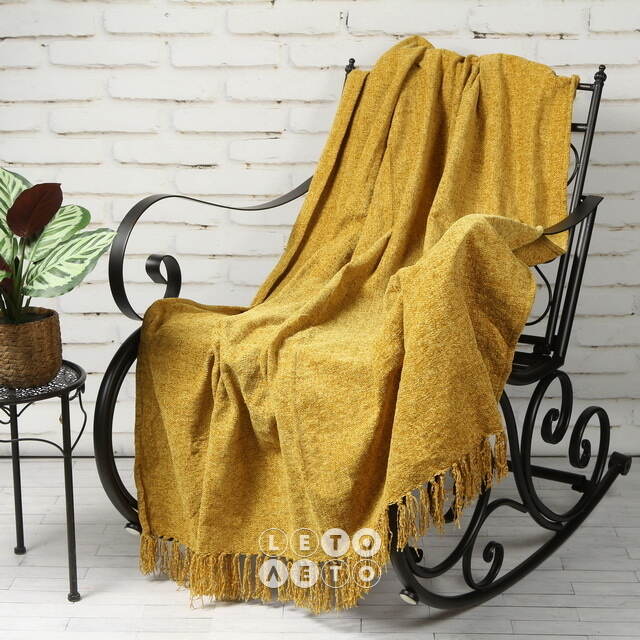 Жаккардовый плед Cozy Moments 150*130 см, охровый Edelman