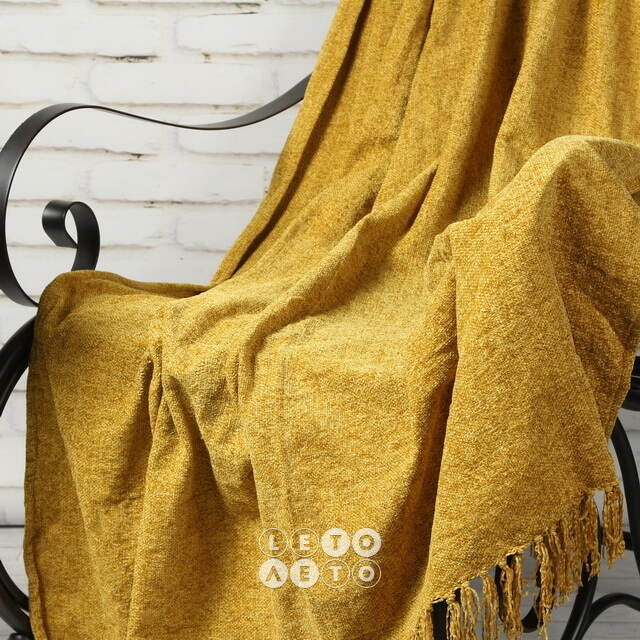 Жаккардовый плед Cozy Moments 150*130 см, охровый Edelman