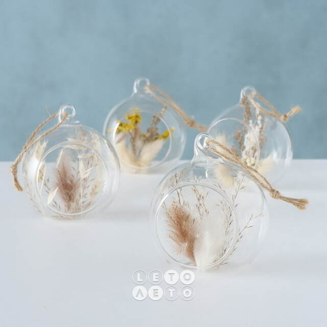 Стеклянный шар с композицией Cornelio Grass 8 см Boltze