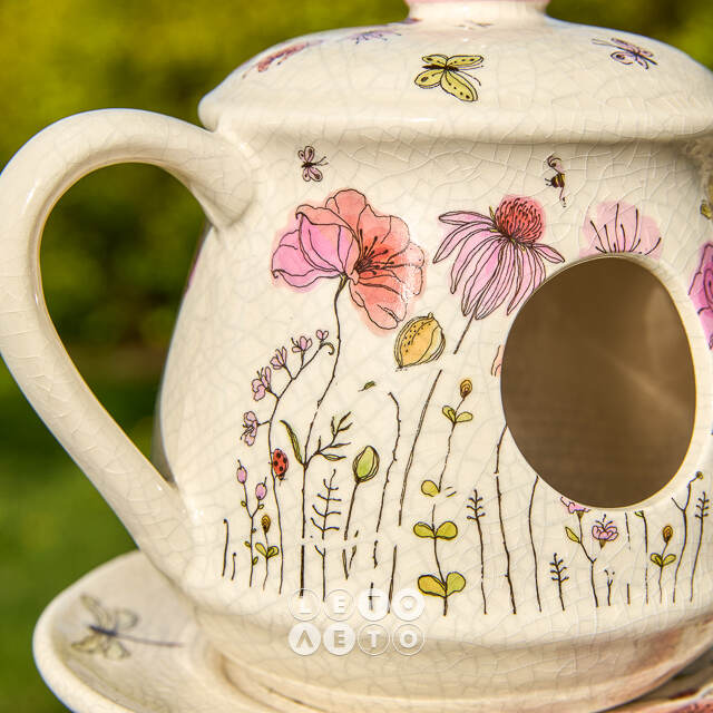 Декоративный домик для птиц Konstanca: La Flower 18 см, керамика Boltze