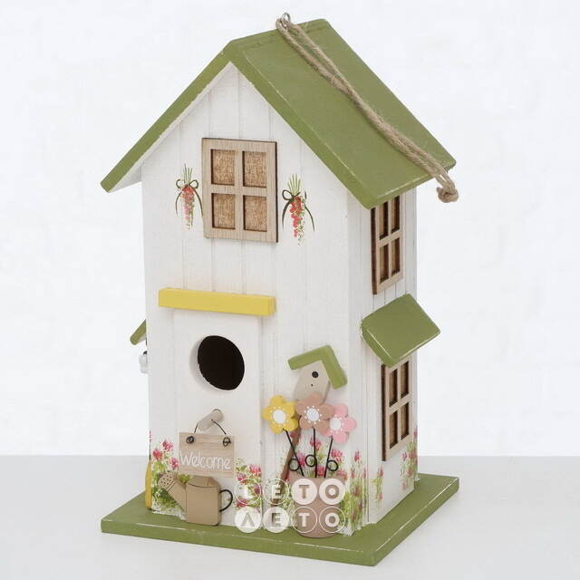 Садовое украшение Скворечник Village 25*15 см желтый Boltze