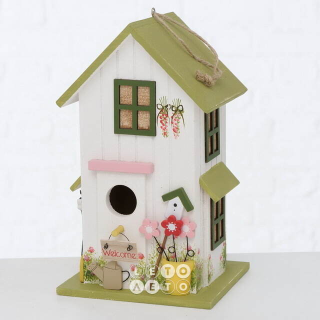 Садовое украшение Скворечник Village 25*15 см розовый Boltze