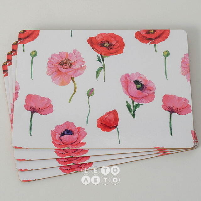 Набор плейсматов Poppy Garden 40*30 см, 4 шт Boltze