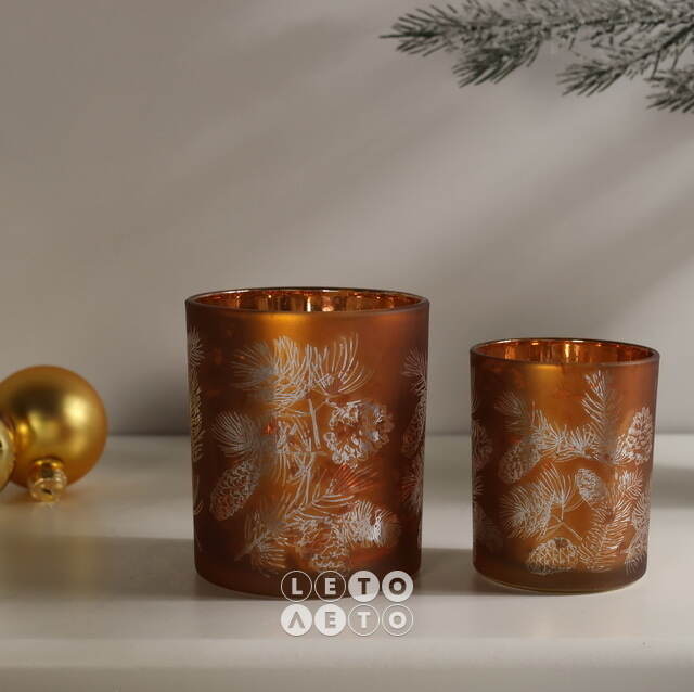 Набор стеклянных подсвечников Campane Pigne 8-10 см, 2 шт Boltze
