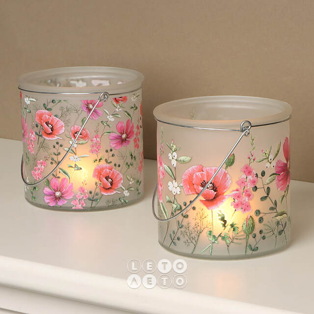 Подвесной стеклянный подсвечник Futrone Flowers 12 см  Boltze