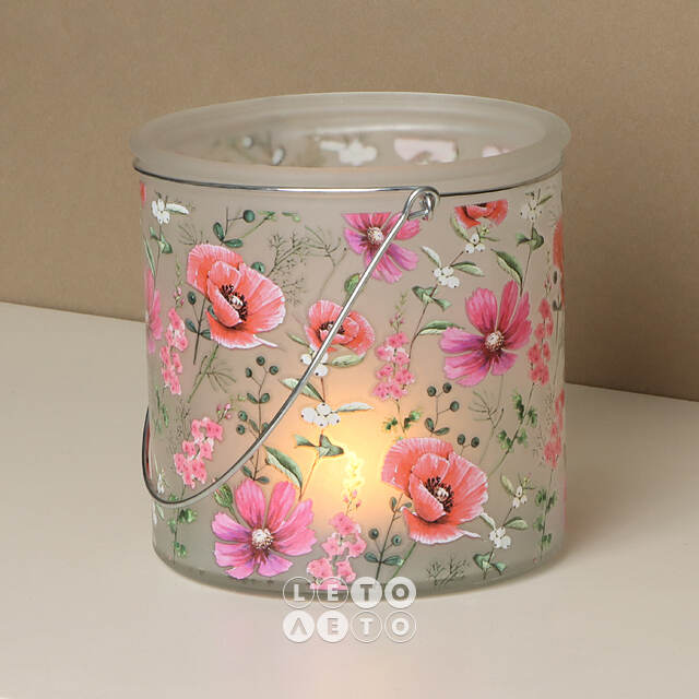Подвесной стеклянный подсвечник Futrone Flowers 12 см  Boltze