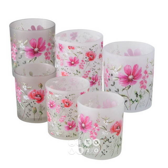 Набор стеклянных подсвечников Valdivia Flowers 8-10 см, 2 шт Boltze