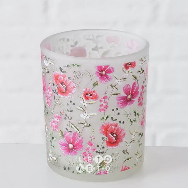 Набор стеклянных подсвечников Loncoche Flowers 8-10 см, 2 шт Boltze