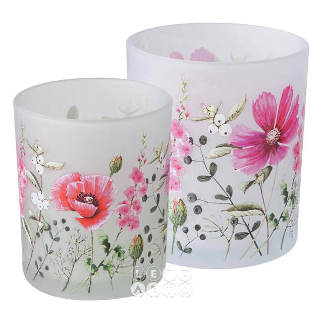 Набор стеклянных подсвечников Futrone Flowers 8-10 см, 2 шт Boltze