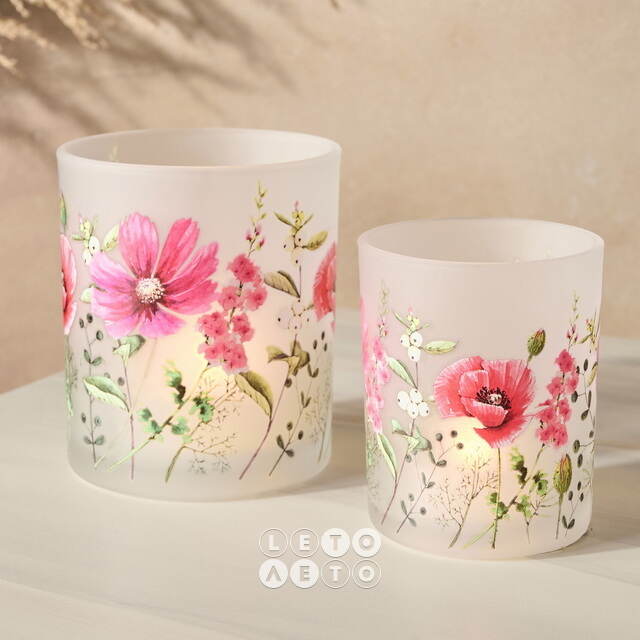 Набор стеклянных подсвечников Futrone Flowers 8-10 см, 2 шт Boltze (Больтце)
