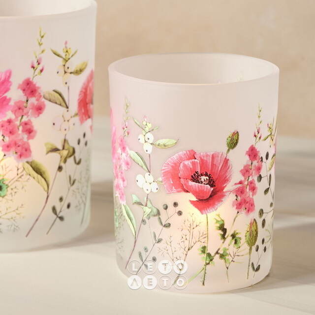 Набор стеклянных подсвечников Futrone Flowers 8-10 см, 2 шт Boltze (Больтце)