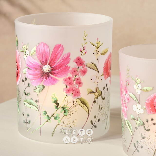 Набор стеклянных подсвечников Futrone Flowers 8-10 см, 2 шт Boltze (Больтце)