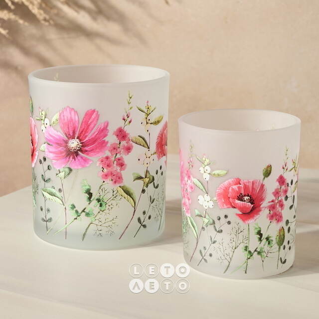 Набор стеклянных подсвечников Futrone Flowers 8-10 см, 2 шт Boltze (Больтце)