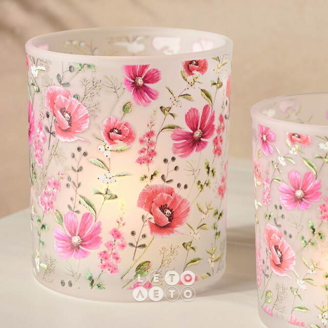 Набор стеклянных подсвечников Loncoche Flowers 8-10 см, 2 шт Boltze (Больтце)
