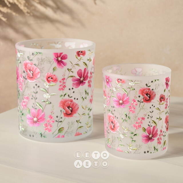 Набор стеклянных подсвечников Loncoche Flowers 8-10 см, 2 шт Boltze (Больтце)