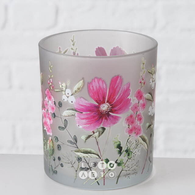 Набор стеклянных подсвечников Valdivia Flowers 8-10 см, 2 шт Boltze