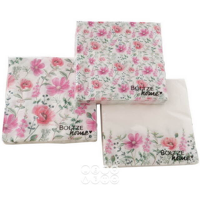 Бумажные салфетки Valdivia Flowers 17*17 см, 20 шт Boltze
