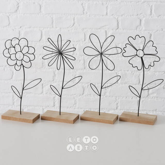 Набор декоративных фигур Flower Kimberly 25 см, 4 шт Boltze