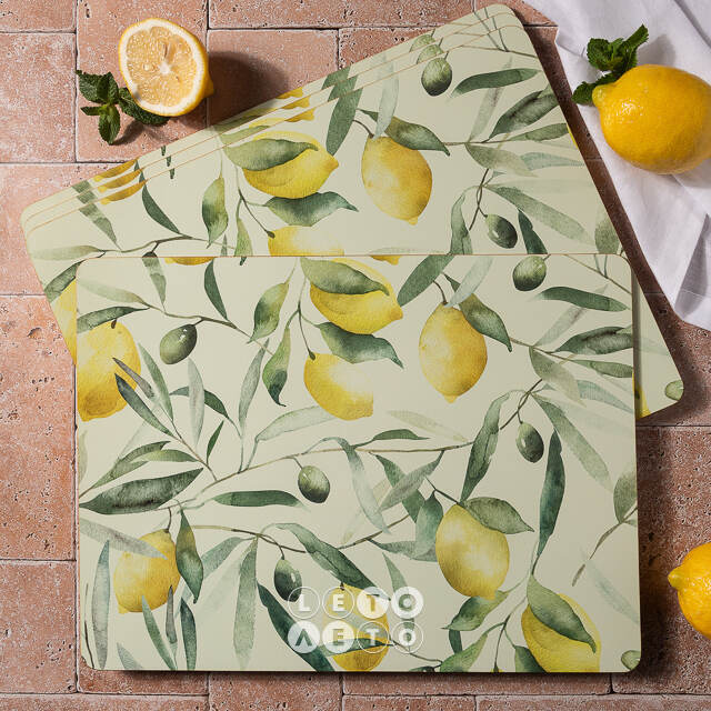Набор плейсматов Citronella 40*30 см зеленый, 4 шт Boltze